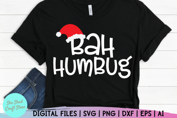 Bah Humbug - Funny Christmas Quotes Graphics for Crafts