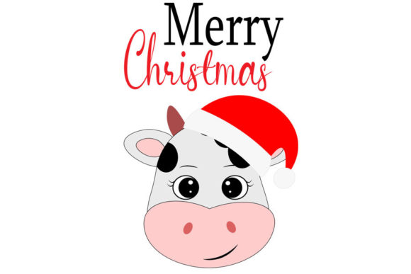 Christmas Cow Svg, Cute Cow Svg, Cow Svg for Graphics and Crafts