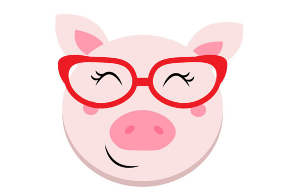 Girl Pig Graphics for Crafts and Content