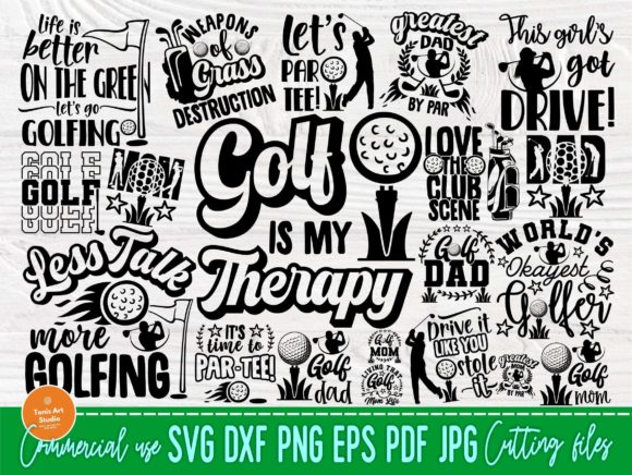 Golf Bundle, Golfing Quotes Graphics for Crafts