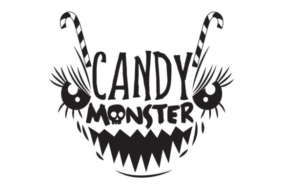 Halloween Candy Monster SVG Graphics for Crafts